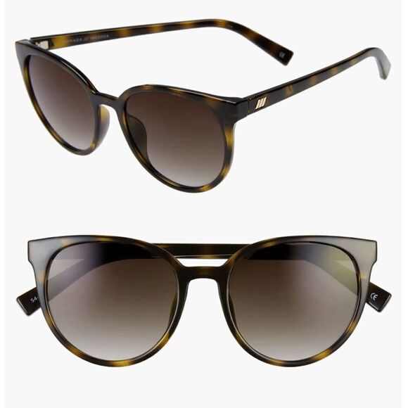 Le Specs  ARMADA Tortoise Round Frame Sunglasses NWT - Picture 1 of 9